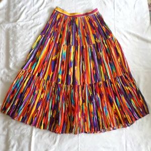 Bonnie Boynton Bright Colored Rainbow Maxi Skirt